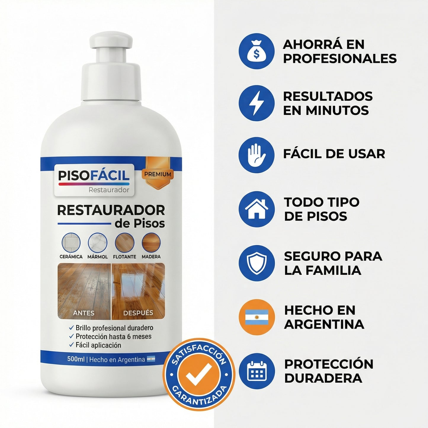 Restaurador de pisos premium - PISOFÁCIL®