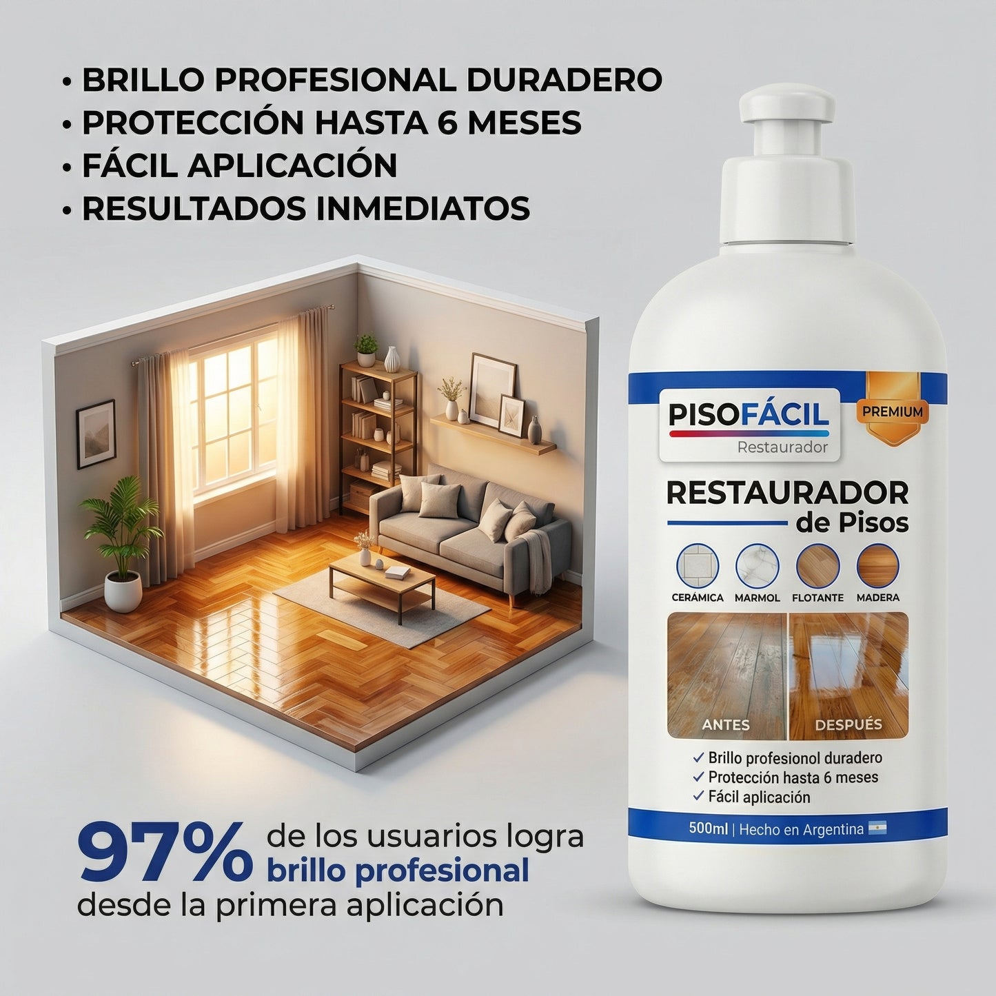 Restaurador de pisos premium - PISOFÁCIL®